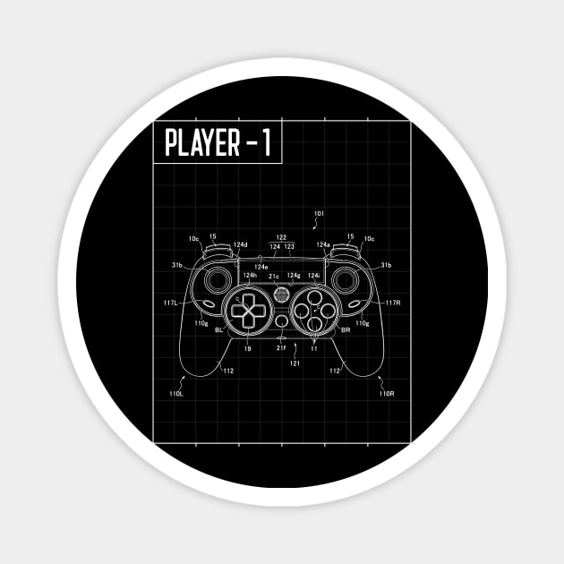 player 1 Game Console Magnet by Lasso Print